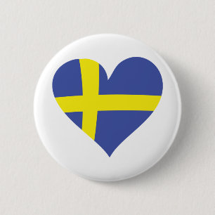 sverigekärlekhjärta - svenskflagga knapp