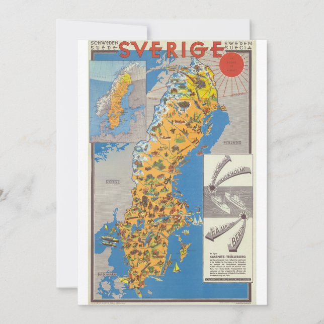 Sverigekarta Inbjudningar (Framsida)