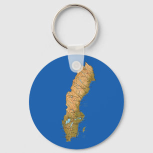 Sverigekarta Keychain Nyckelring