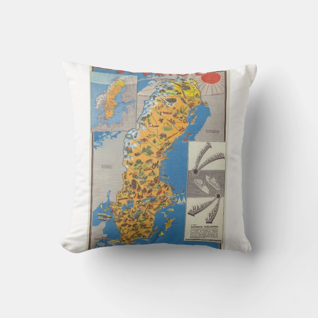 Sverigekarta Kudde (Framsida)