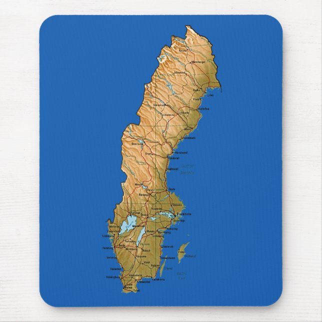 Sverigekarta Mousepad Musmatta (Framsidan)