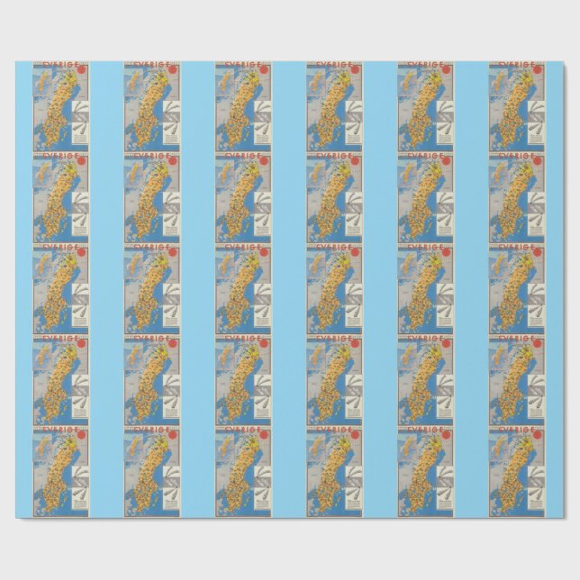 Sverigekarta Presentpapper (Platt)