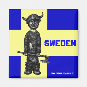 Sverigemagnet med roliga viking magnet