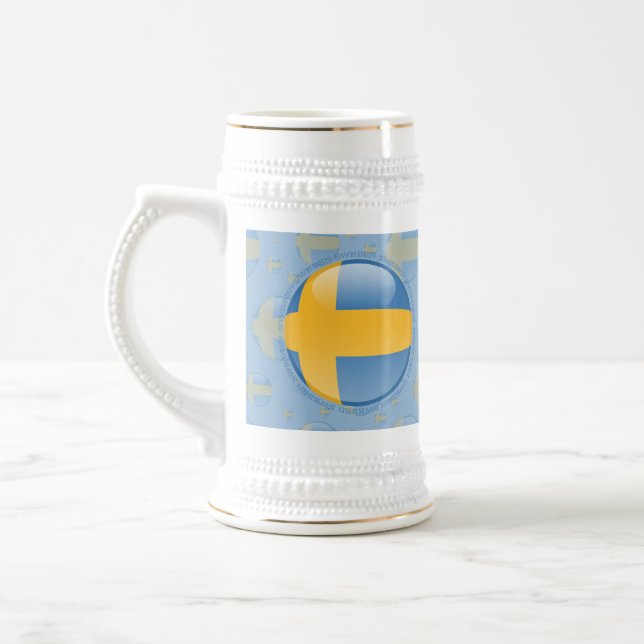 Sverigen bubblar flagga sejdel (Vänster)