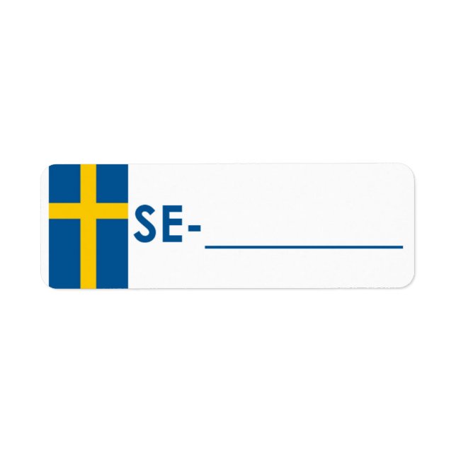 Sverigen "Flagga Stil" för postkorsning-ID Returadress Etikett (Framsidan)