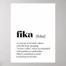 Sverigen Klassisk Fika-definitionskaffe Poster