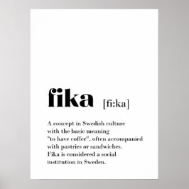 Sverigen Klassisk Fika-definitionskaffe Poster