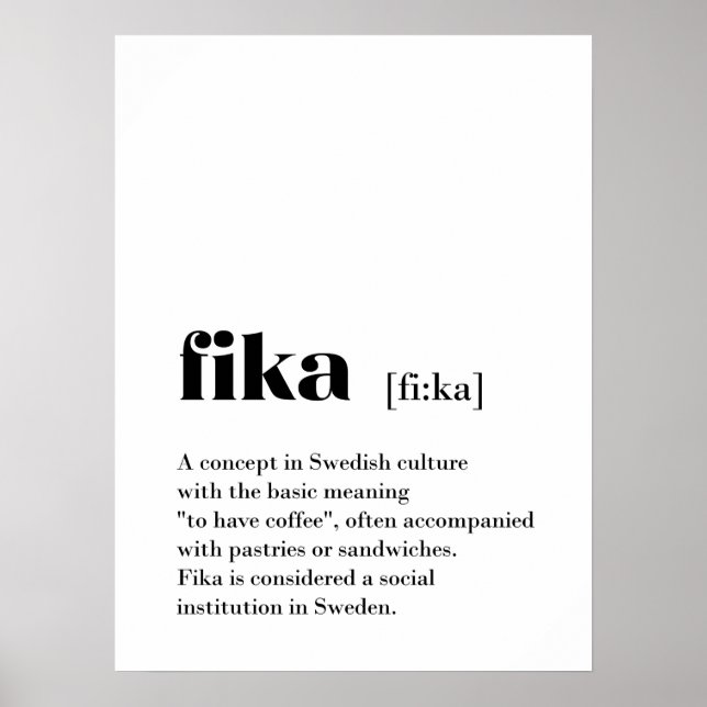 Sverigen Klassisk Fika-definitionskaffe Poster (Framsidan)