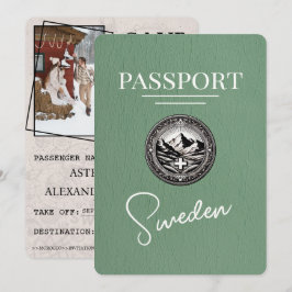 Sverigen Sage Grönt Passport Spara datum Datumet