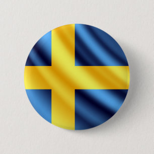 Sverigen som vinkar flaggapinback, knäppas knapp