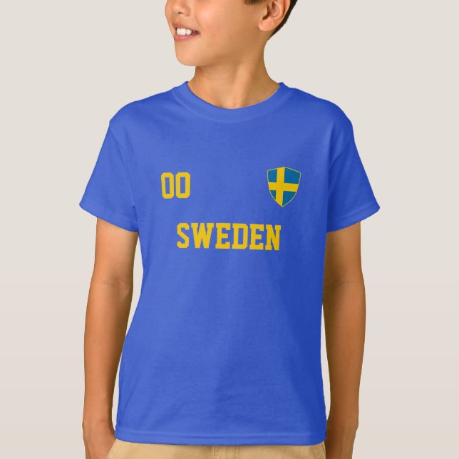 Sverigens eget namn och fotboll Kids Jersey T Shirt (Framsida)