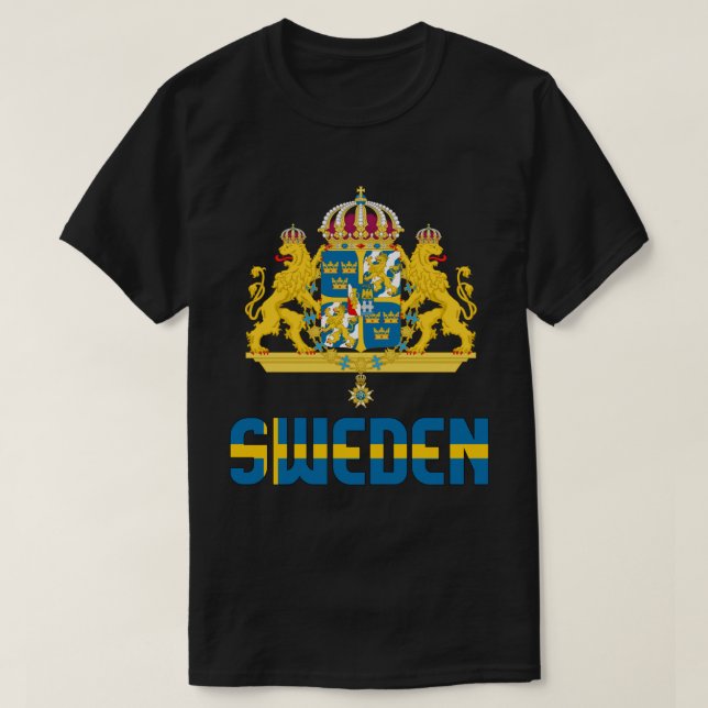 Sverigens Flagga och Jacka av Arm patriotisk T Shirt (Design framsida)