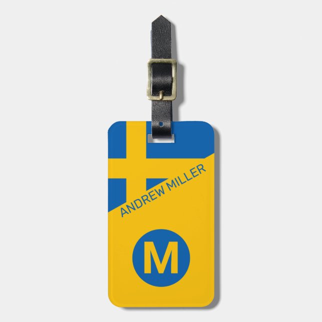 Sverigens Flagga Personlig modern resgods Bagagebricka (Vertikal Framsida)