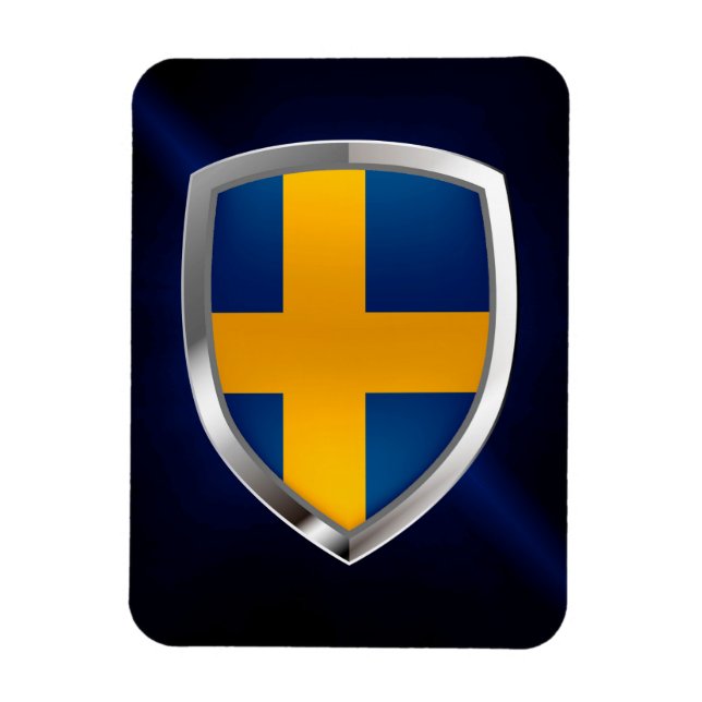 Sverigens metallemblem magnet (Vertikal)