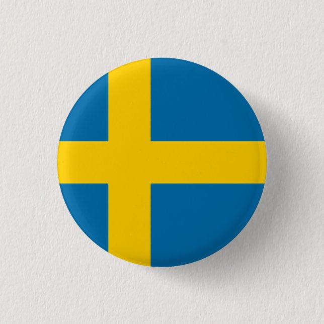 Sverigens nationella Flagga Knapp (Framsida)