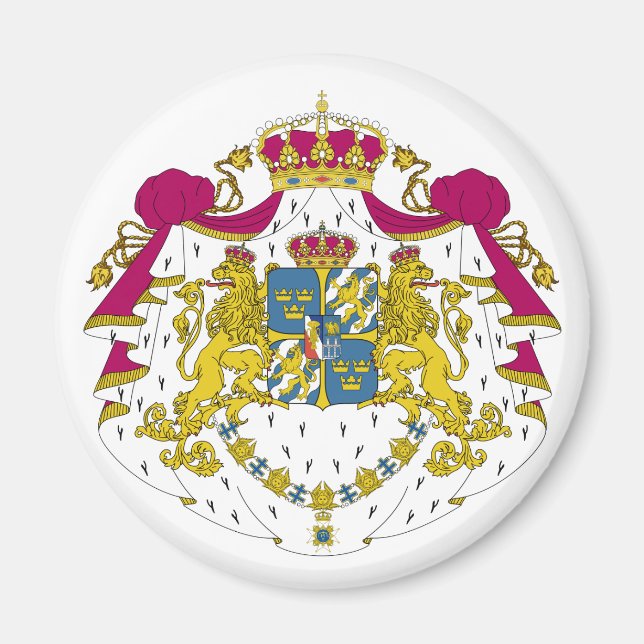 Sverigens Officiell Jackar Arm Heraldry Symbol Magnet (Framsidan)
