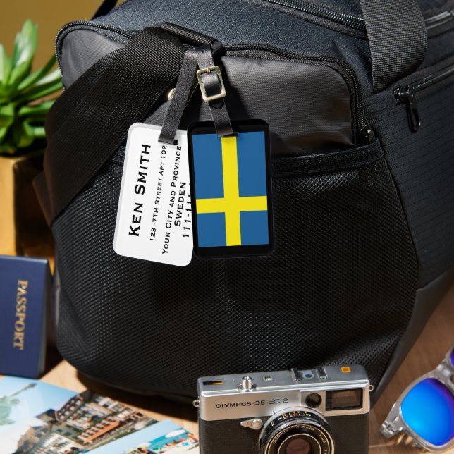 Sverigens språkkoder bagagebricka (Fram & Baksida)