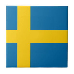 Sveriges Flagga - flagga av sverigen - Kakelplatta