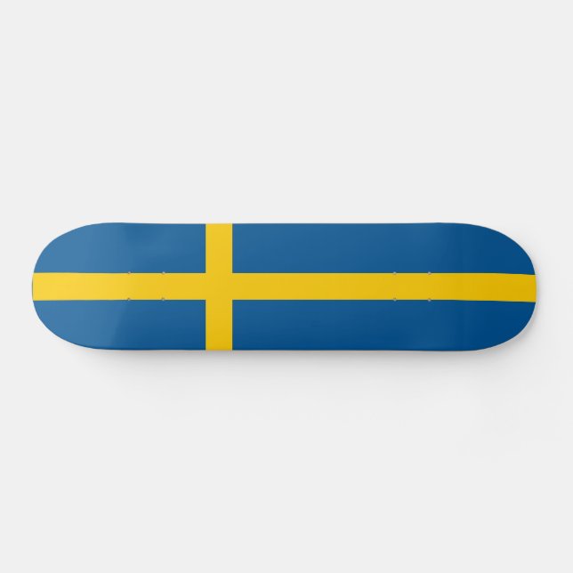 Sveriges flagga mini skateboard bräda 18,5 cm (Horz)