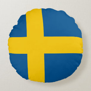 Sveriges flagga rund kudde