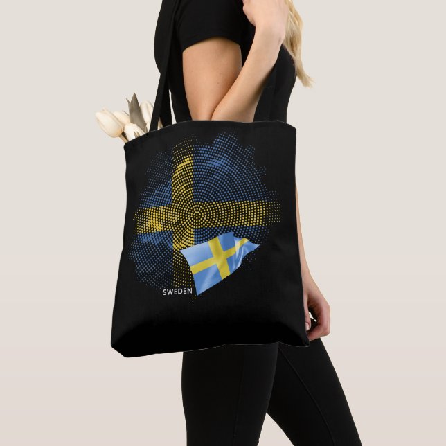 Sveriges flagga tygkasse (Närbild)