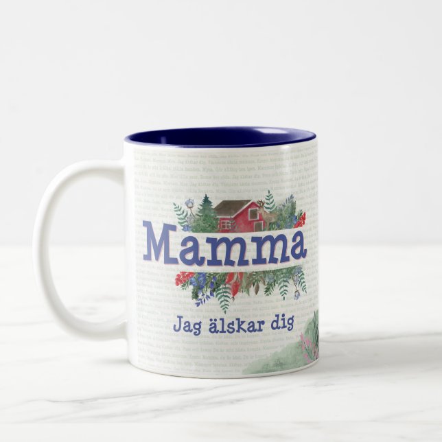 Sveriges mamma Jag älskar gräva tvåtonskaffe Mugg (Vänster)