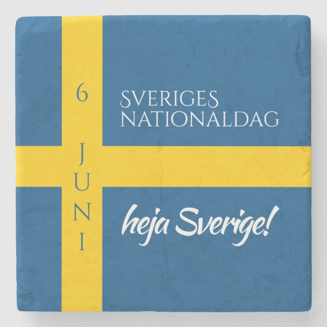Sveriges nationaldag - Sveriges riksdag - Flagga Stenunderlägg (Framsidan)