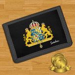 Sveriges plånböcker, emblem, Sverige mode<br><div class="desc">Plånböcker: Sverige Jackande av Arm och patriotisk svensk Flagga - kärlek mitt land,  resor,  helgdag,  nationalpatrioter/modeer</div>
