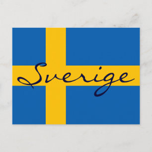 Sveriges Sverige Svenska Flagga vykort