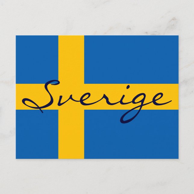 Sveriges Sverige Svenska Flagga vykort (Framsida)