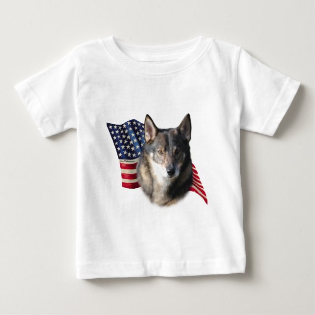 Sveriges Vallhund Flagga T Shirt (Framsida)