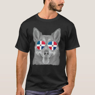 Sveriges Vallhund Hund Dominican Flagga Sunglasses T Shirt