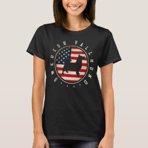 Sveriges Vallhund USA flagga 4 juli Hund Pappa Mam T Shirt