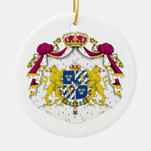 Sverigevapensköldprydnad Julgransprydnad Keramik