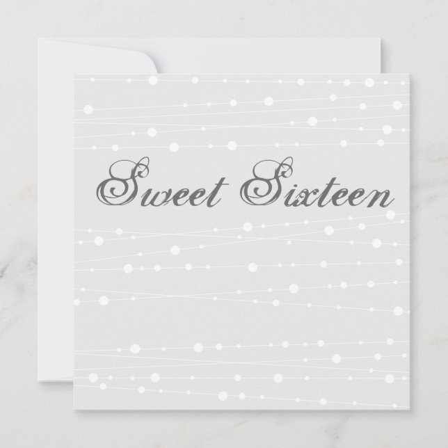 Svet16 Blåvit och vit födelsedag Inbjudningar (Framsida)