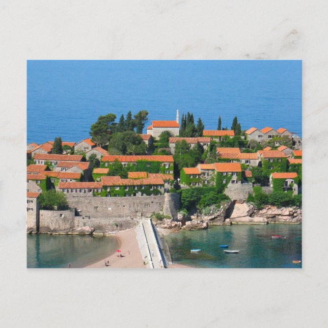 Sveti Stefan i Montenegro Postcard Vykort (Framsida)