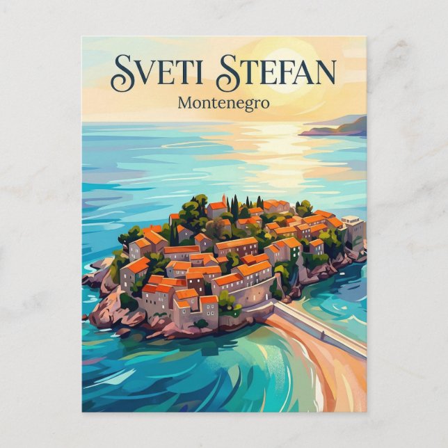 Sveti Stefan Montenegro Vykort (Framsida)
