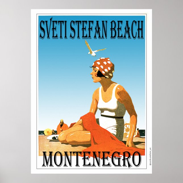 Sveti Stefan-stranden, Montenegro Poster (Framsidan)