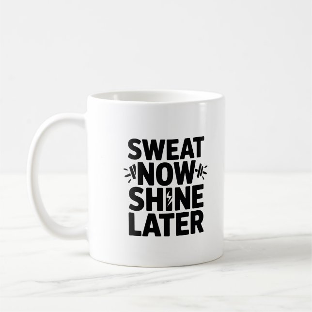 Svetsa Nu Lys Senare Motiverande Fitness Kaffe Kaffemugg (Vänster)