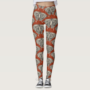 Svetsad fjäril terfly terracotta svart leggings
