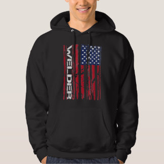 Svetsande patriotisk amerikansk flagg svetsare hoodie