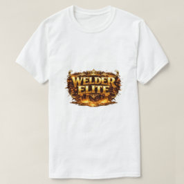 Svetsare Elite Lyx Guld Kron Smält Design T Shirt