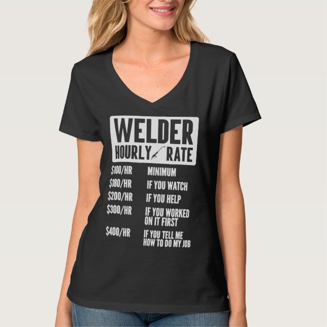 Svetsare Timlön Svetsning Fackförening Rollig Stål T Shirt (Framsida)