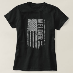 Svetsare USA Flagga Distressed design T Shirt