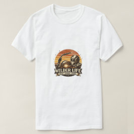 Svetsarliv Retro Solnedgång Fet Vintage Konst T-sh T Shirt
