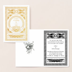 Svetsasbröllop med Claddagh och Foil. Folierat Kort