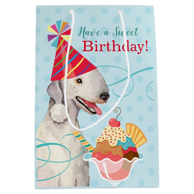 Svetsdagars Bedlington Terrier Medium Gift Bag (Framsidan)