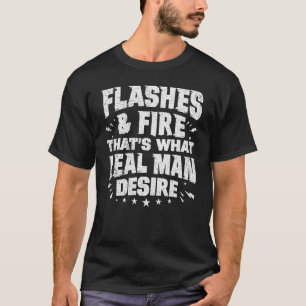 Svetsfogar och eld som riktiga man de t shirt