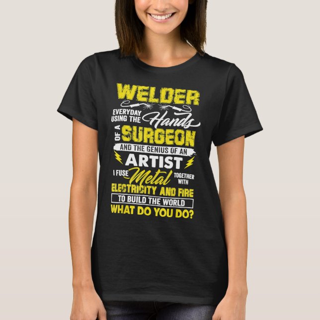 Svetsfogningssmatning med material el t shirt (Framsida)