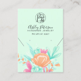 Svetsmycken för rosa blommigt logotyp visitkort